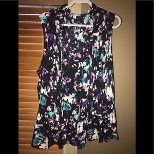 Boutique + Tank with Neck Tie Detail